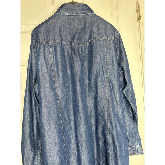 French Connection Chambray long sleeve shirt button up dress - Picture 10 of 11